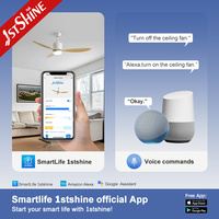 Ventilateur de plafond intelligent 1stshine avec lames ABS, télécommande, best-seller, directement de l'usine, design moderne, pour maison connectée, avec lumière LED