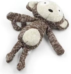 Jouets en peluche pour chiens, animaux en peluche à double couche en tricot marron, singe, éléphant, lapin, jouets qui couinent - Product Image 5