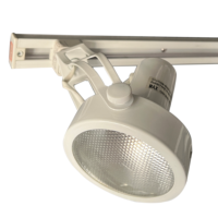 Spot à rail linéaire moderne 1-Lt finition blanche Luminaire sur rail européen simple Par20 Lampe en fer 120V 3 fils Éclairage de bureau et d'hôtel