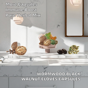 Cápsulas de Absorción Lenta de Ajenjo, Nuez Negra <span class=keywords><strong>y</strong></span> Clavo, Suplemento Herbal para el Apoyo Inmunológico para Adultos - Product Image 2