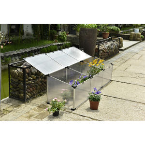 Mini serre avec 2 ouvertures, en polycarbonate et aluminium, 120x51x51cm - Product Image 1