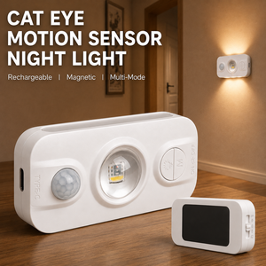 Smart PIR <b>Motion</b> <b>Sensor</b> <b>LED</b> Night <b>Light</b> Rechargeable Magnetic Wall Lamp with RGB Cat Eye <b>Light</b> and Type-C Charging - Product Image 1
