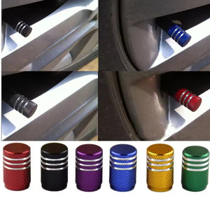 Tapas de válvula de aluminio negras para neumáticos sin cámara de coche y motocicleta, diseño de tres ranuras, boca estándar americana - Product Image 5