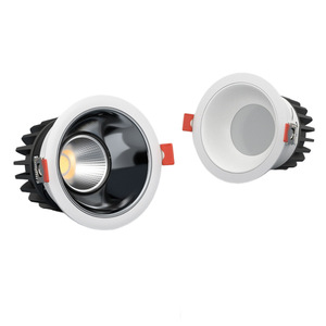 ไฟดาวน์ไลท์ LED แบบฝังเพดานทรงกลม สีดำ อะลูมิเนียม 4100K แสงขาวธรรมชาติ AC 220V IP20 50000 ชั่วโมง CRI90 ปรับความสว่างได้ - Product Image 1