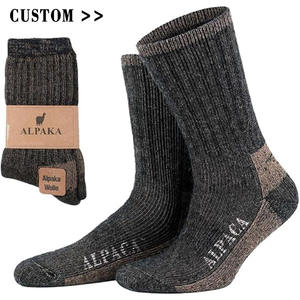 Chaussettes épaisses en laine d'alpaga avec logo personnalisé Chaussettes de sport pour hommes et femmes - Product Image 1