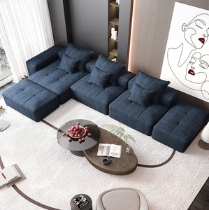 Modern Oversized Modular Sectional <b>Sofa</b> Sparkling Chenille Fabric Sponge Soft Cushion DIY Combination Tufted Apartment Hotel Use - Product Image 2