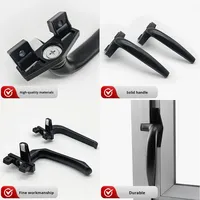 Manija Moderna de Diseño Simple para Puerta y Ventana de Aleación de Aluminio con Apertura Exterior de Siete Caracteres y Componentes de Acero Plástico