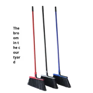 Plástico de cerdas duras de escoba para exteriores de patio gris plateado listo para suministro de <span class=keywords><strong>Amazon</strong></span> varilla de hierro pintada con aerosol para limpieza del hogar - Product Image 2