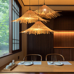 โคมไฟไม้ไผ่ทรงเจดีย์ ขั้วหลอด E27 ไฟ LED สำหรับห้องน้ำชา โรงแรม ร้านอาหาร สไตล์เซน ขนาด 700 มม. 450 มม. 600 มม. - Product Image 3