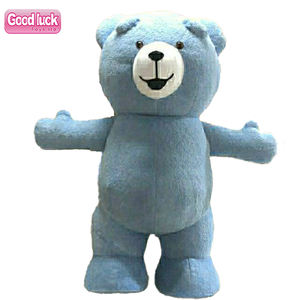 8ft bianco orsacchiotti mascotte giallo Video Shot Cartoon 6 piedi orsacchiotto Costume vendita calda pop orso bruno con cappotto - Product Image 3