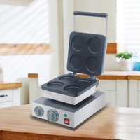 Équipement de collation commercial Chef Prodentials 4 pièces électrique 110V 220V gaufrier rond en fonte commerciale rond