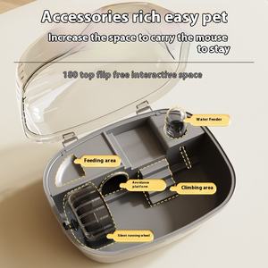 Grande Cage Intérieur Petit <span class=keywords><strong>Pet</strong></span> Villa PP Elevage avec Roues Courantes et Skylight Boîte à Hamster Fermée - Product Image 4