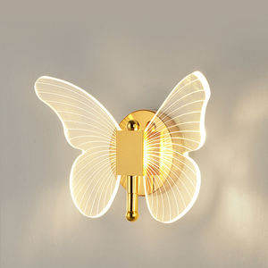 Nordic led סופר בהיר המעבר פרפר קיר מנורת קיר רקע - Product Image 5