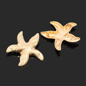 Boutons de couture personnalisés pour usine de boutons, boutons de vêtements irréguliers en forme de coquillage, conque, étoile de mer, boutons à tige en alliage métallique de forme spéciale pour tailleur - Product Image 6