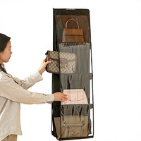 Organisateur de sac à main suspendu, sac de rangement transparent, organisateur de placard multifonctionnel pour les sacs de femmes dans le salon