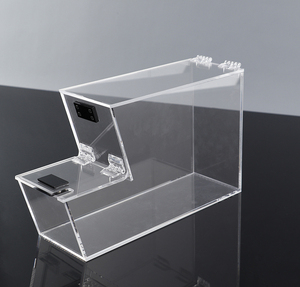 Caja de dulces abatible apilable de doble <span class=keywords><strong>apertura</strong></span> acrílica transparente personalizada, tarro de almacenamiento magnético para supermercados y tiendas minoristas - Product Image 4