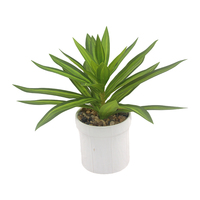 Pour la vente en gros, mini bonsaï artificiel réaliste en pot, fausse plante verte à feuilles vertes de 24 cm, décoration de bureau