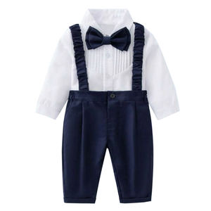 Ensemble de tenue de gentleman pour bébé personnalisé pour garçons de 0 à 24 mois <span class=keywords><strong>Costume</strong></span> formel pour anniversaire <span class=keywords><strong>Mariage</strong></span> Tenue de fête 2023 Vêtements pour garçons - Product Image 1