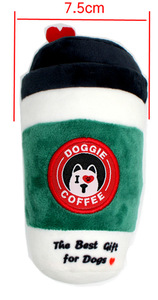 Custom Logo Eco-Friendly Polyester Plush Pet Toy OEM ODM Coffee <b>Cup</b> Boba Milk <b>Tea</b> Design Dog Squeaky Toy for <b>Small</b>/Medium/Large - Product Image 5
