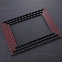 Nouveaux plateaux de style japonais en mélamine, design imitation bois, pour hôtel, restaurant, plateau de service rectangulaire