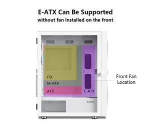 SAMA 3509 Tempered Glass bảng điều chỉnh máy tính giữa tháp ATX <span class=keywords><strong>PC</strong></span> chơi Game trường hợp tủ với bản lề mở <span class=keywords><strong>c</strong></span>ửa - Product Image 5