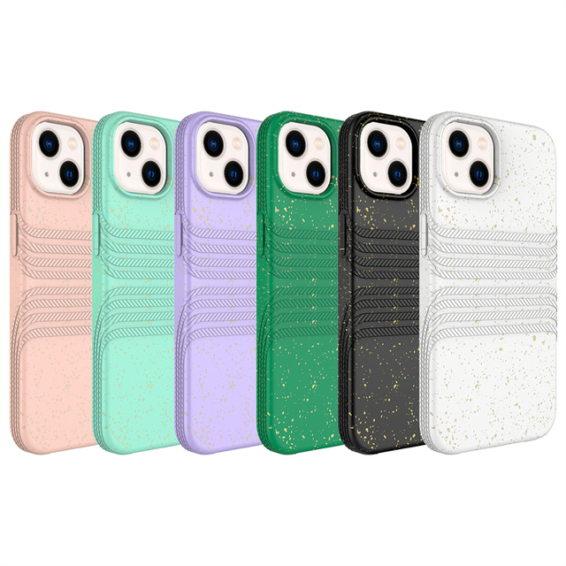 Custom Biodegradable Organic Wheat Straw Shockproof Waterproof Strap Mobile Phone Case for 14/13/12/11/XS Pro