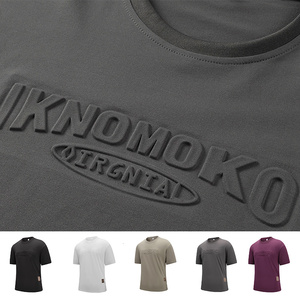 เสื้อยืดผ้าฝ้ายพิมพ์ลายไหล่ตกขนาดใหญ่ - Product Image 2