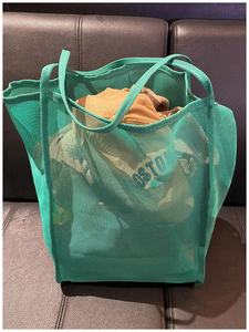 Bolsa de Almacenamiento Plegable de Malla al por Mayor, Bolso Grande para Cosméticos con Bolsillo con Cremallera para Juguetes de Piscina Familiares y Artículos Esenciales para Vacaciones - Product Image 4