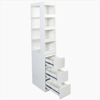 Meuble de rangement haut standard moderne en bois à 7 niveaux avec 3 tiroirs, fabriqué en usine