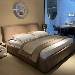 Cama de tela Venta al por mayor Hotel Dormitorio Ropa de cama Muebles Conjunto Doble de lujo de madera King Size Up-Camas enfundadas - Product Image 3