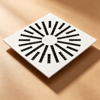 Diffuseur radial de haute qualité 600*36 avec cadre en fer et lame en plastique, motif soleil, grille de ventilation carrée pour climatisation centrale