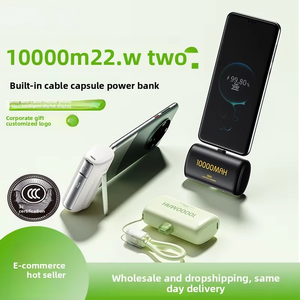 Power Bank Portatile a Ricarica Rapida 22.5W in Plastica con Cavo, Certificato 3C, Stile Mini Capsula Compatto, 10.000 <span class=keywords><strong>mAh</strong></span> - Product Image 5