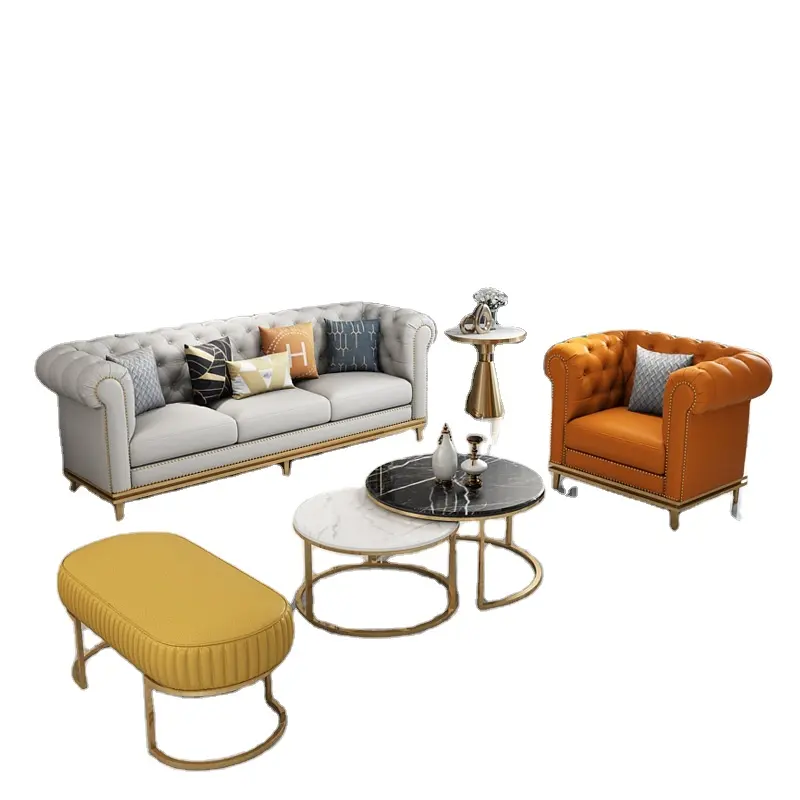 Luxus Sofa Wohnzimmer möbel Gebogene Kommode Home Lounge Sofa Sets Italienischer moderner Stoff Samt Sofa Set Möbel
