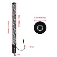 Lampe LED RGB 1FT 2FT à effet de poursuite des étoiles, télécommande par application, super lumineuse, antenne spirale, mât de drapeau pour ATV UTV RZR Camion 12V