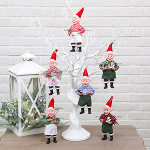 SOTE Nouveauté 25 CM Pendentif garçon Petit lutin <span class=keywords><strong>fée</strong></span> avec bonhomme de neige Nouvel An Plastique + Polyester Ornements d'arbre - Product Image 1