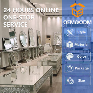 โต๊ะคอนโซลกระจกสีเงิน OEM/ODM พร้อมเพชรบด - Product Image 5