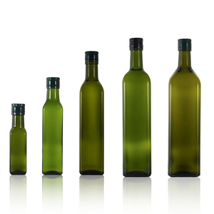 Botella de Vidrio Verde Oscuro Marasca Vacía para Aceite de Oliva Virgen Extra Orgánico Español con Tapa de Aluminio para Alimentos 500ml - Product Image 1