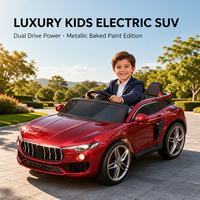 Voiture électrique de luxe pour enfants, SUV à double motorisation, peinture métallisée, véhicule jouet tout-terrain télécommandé en plastique