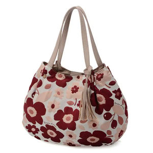 Bolsa de Mano Plegable Impermeable de Poliéster Resistente con Cierre de Cremallera, Diseño Floral y Correa de Cadena, en Oferta - Product Image 3