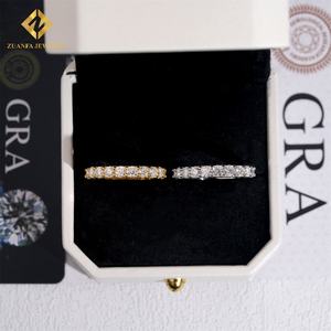 <span class=keywords><strong>Prix</strong></span> de gros Bijoux fins Bague 3,0 mm Bagues Hip Hop Solide Argent Sterling 925 Moissanite colorée Bague de fiançailles - Product Image 6