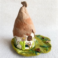 Waldorf mainan rumah peri celup tangan anak-anak rumah peri flanel woodland glade mainan rumah coklat dengan tikar untuk bermain imajinatif