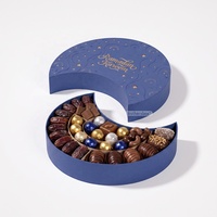 Boîte cadeau créative faite à la main en forme de lune pour le Ramadan Mubarak, boîte d'emballage écologique en feuille d'or pour les dattes et les chocolats de l'Aïd