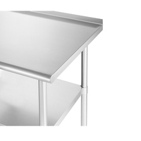 Table de préparation en acier inoxydable, avec roulettes à roulettes, robuste, commerciale, avec sous-étagère réglable, pour Restaurant, maison, hôtel, 1 pièce