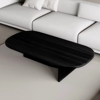 Luxuriöser Ovaler Couchtisch aus Massivholz Minimalistischer Stilvoller Multifunktionaler Wohnzimmer-Sofatisch Anpassbare Farbe