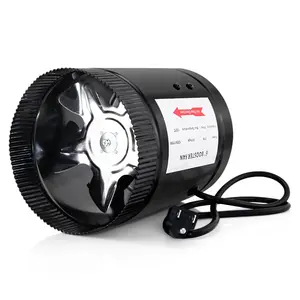 4 6 8 inch metal air high pressure low noise hydroponic inline booster fan