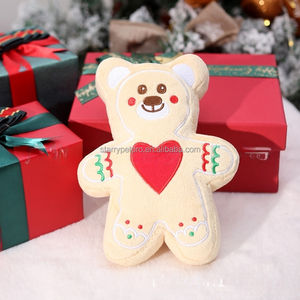 Pacchetto di natale 2024 Pet Comfort morbido cigolante Chew giocattoli di peluche cane orso di zenzero pupazzo di neve albero di natale - Product Image 3