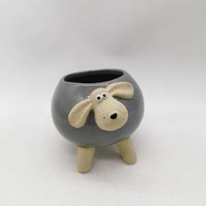 Sheep Shaped Plants <strong>Flower</strong> <strong>Pots</strong> <strong>Ceramic</strong> Sandy Clay Speckled Material Decorative Round <strong>Pots</strong> With Four Holder - Product Image 1