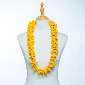 Groothandel Fabriek Leverancier HL0046A Bloemige Hula Meisjes Ketting Hoge Kwaliteit 2 Kleuren 100 CM Schuim Puakenikeni Lei voor Vrouwen - Product Image 3