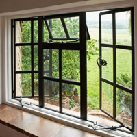 Fenêtres grillagées modernes en aluminium sur mesure, système de fenêtres à battants et à auvent de style colonial français, double vitrage, pour villas résidentielles