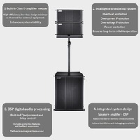 FUNINC Enceinte compacte carrée à montage sur support, système de sonorisation passif à colonne unique avec subwoofer 300W 220V